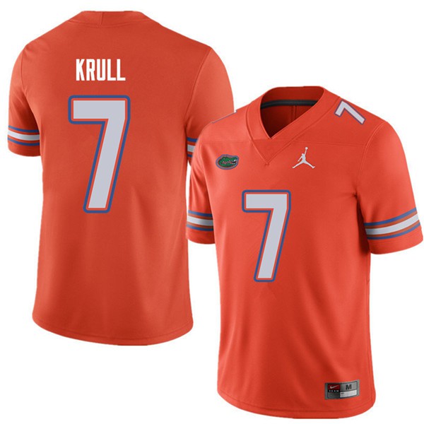 Jordan Brand Men #7 Lucas Krull Florida Gators College Football Jersey Orange